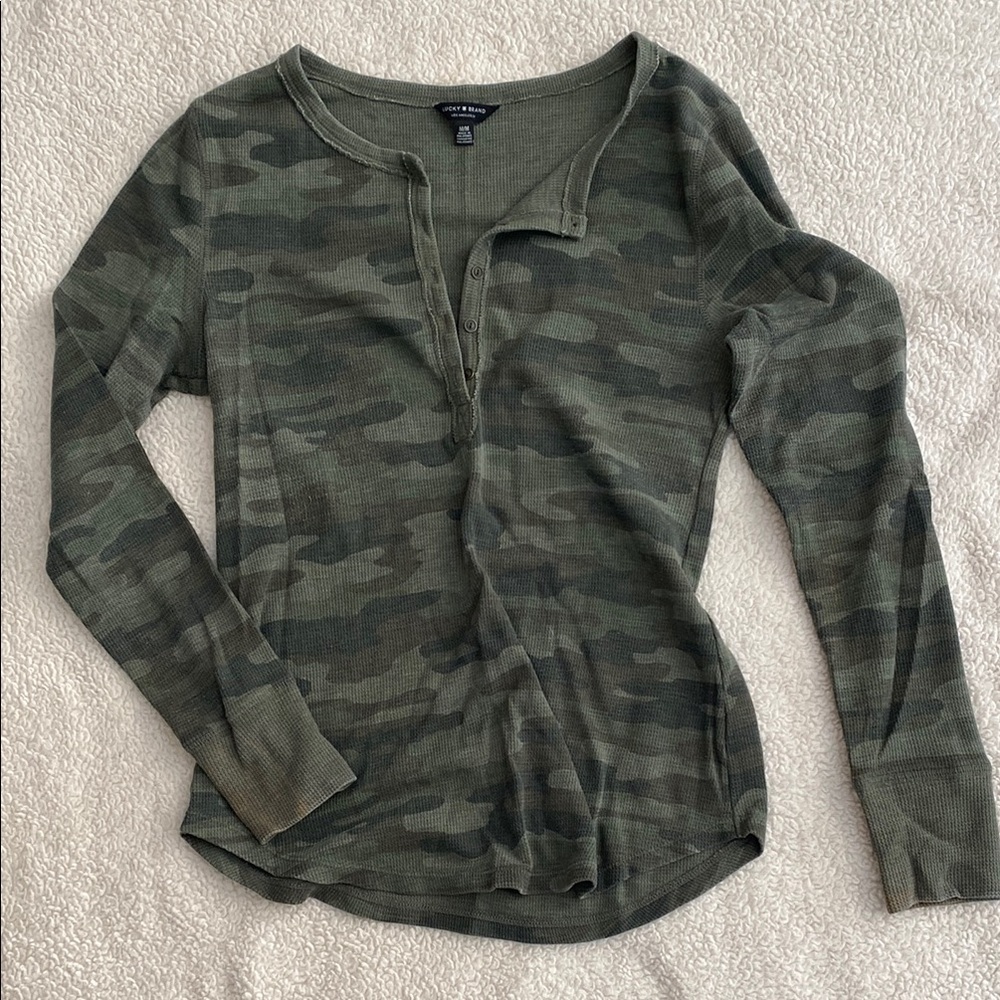 Lucky Brand Green Long Sleeve Button Down Shirt